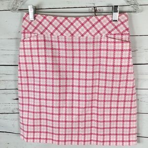 Ann Taylor Loft Pink‎ & White Skirt. Size 2